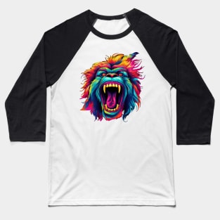 Neon Gorilla Head Baseball T-Shirt